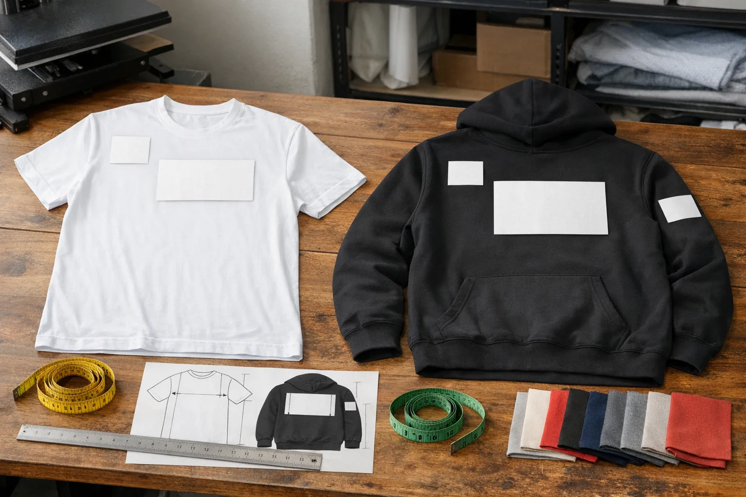 Gdzie umieścić logo na koszulce i bluzie jakie wymiary?