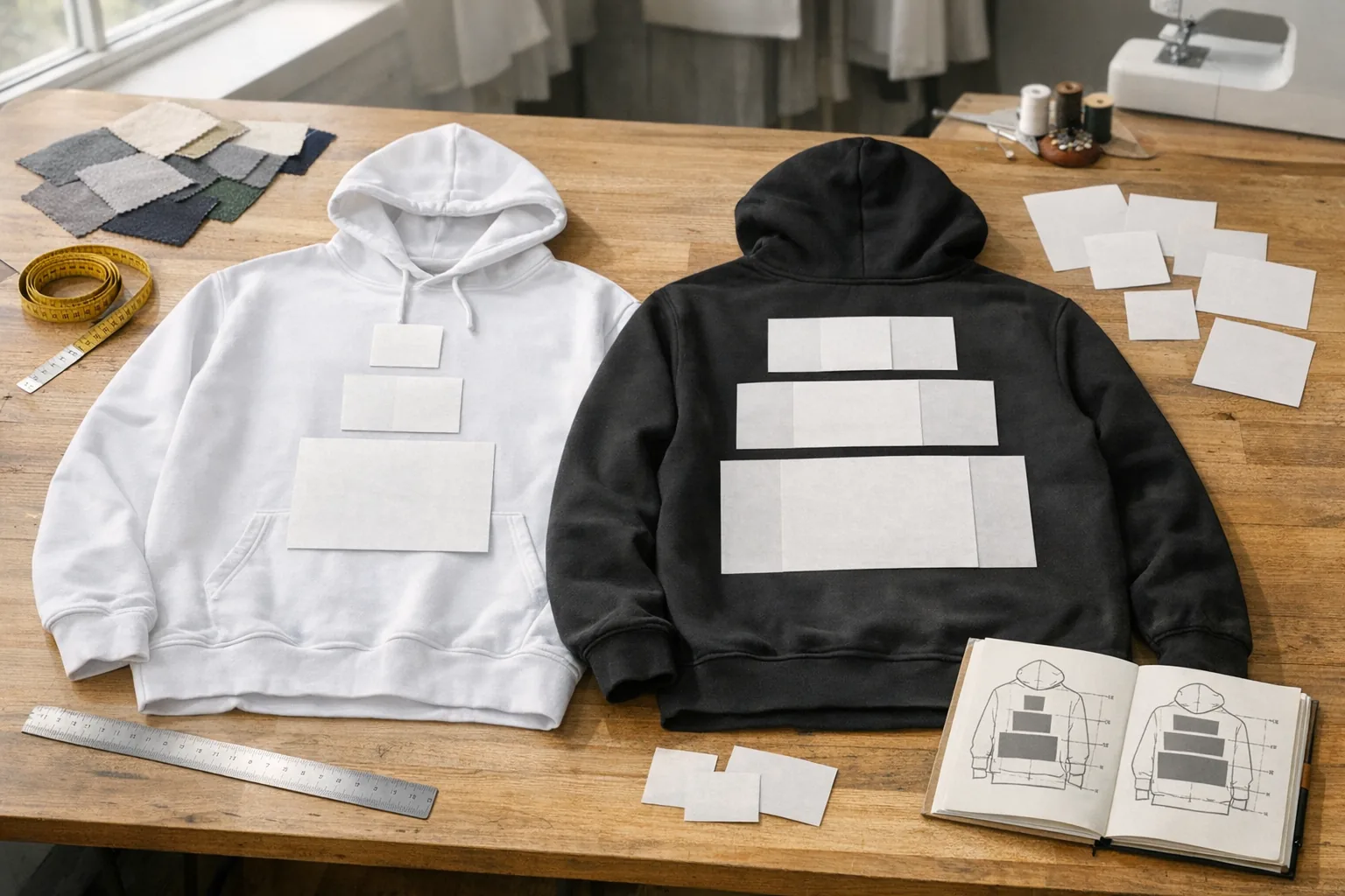 Jak duże logo na bluzie wygląda najlepiej na klacie i plecach?